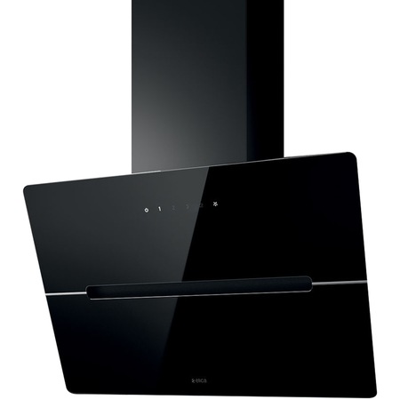 Hota incorporabila decorativa Elica WISE BL/A/60, Putere de absorbtie 691 mc/h, Sistem recirculare, Control digital, Iluminare LED, Clasa B, 60 cm, Sticla neagra