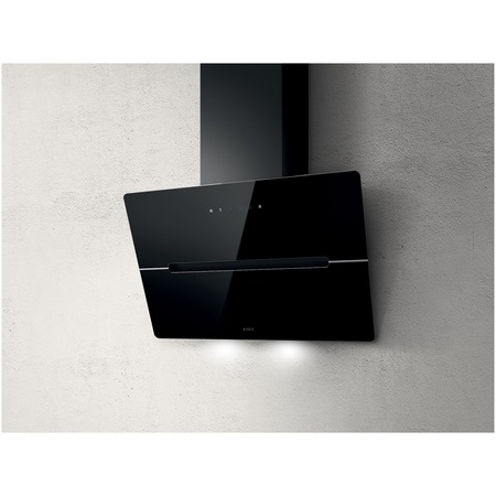 Hota incorporabila decorativa Elica WISE BL/A/60, Putere de absorbtie 691 mc/h, Sistem recirculare, Control digital, Iluminare LED, Clasa B, 60 cm, Sticla neagra
