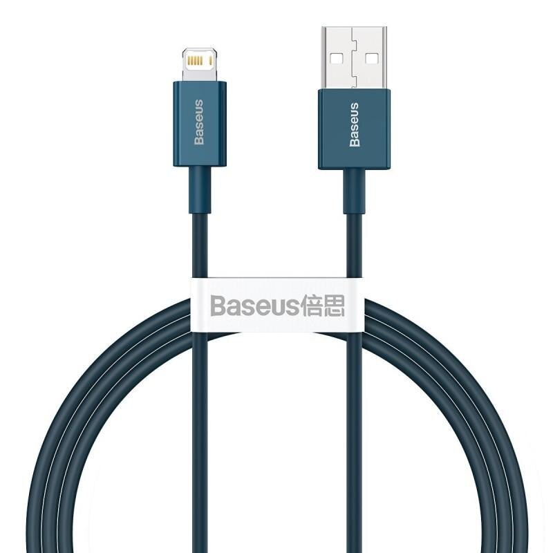 Cablu pentru incarcare si transfer de date Baseus Superior, USB/Lightning, 2.4A, 1m, Albastru