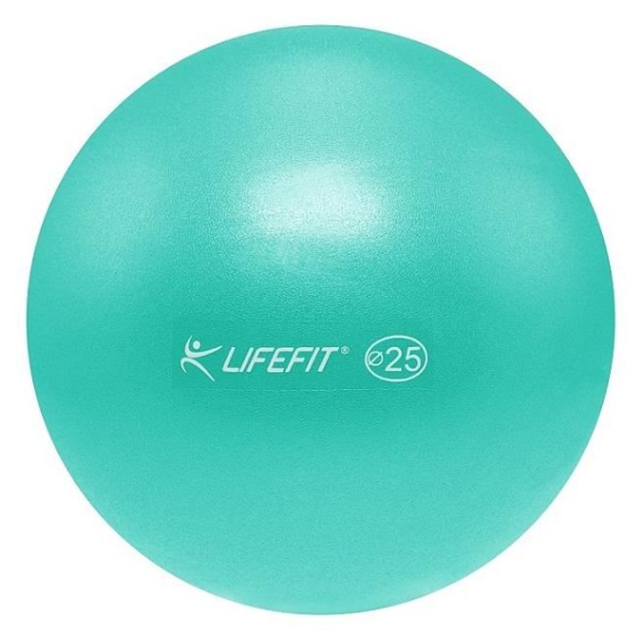 Minge fitness Overball, DHS, diametru 25 cm, turcoaz, interior/exterior, din PVC, greutate maxima suportata 100 kg