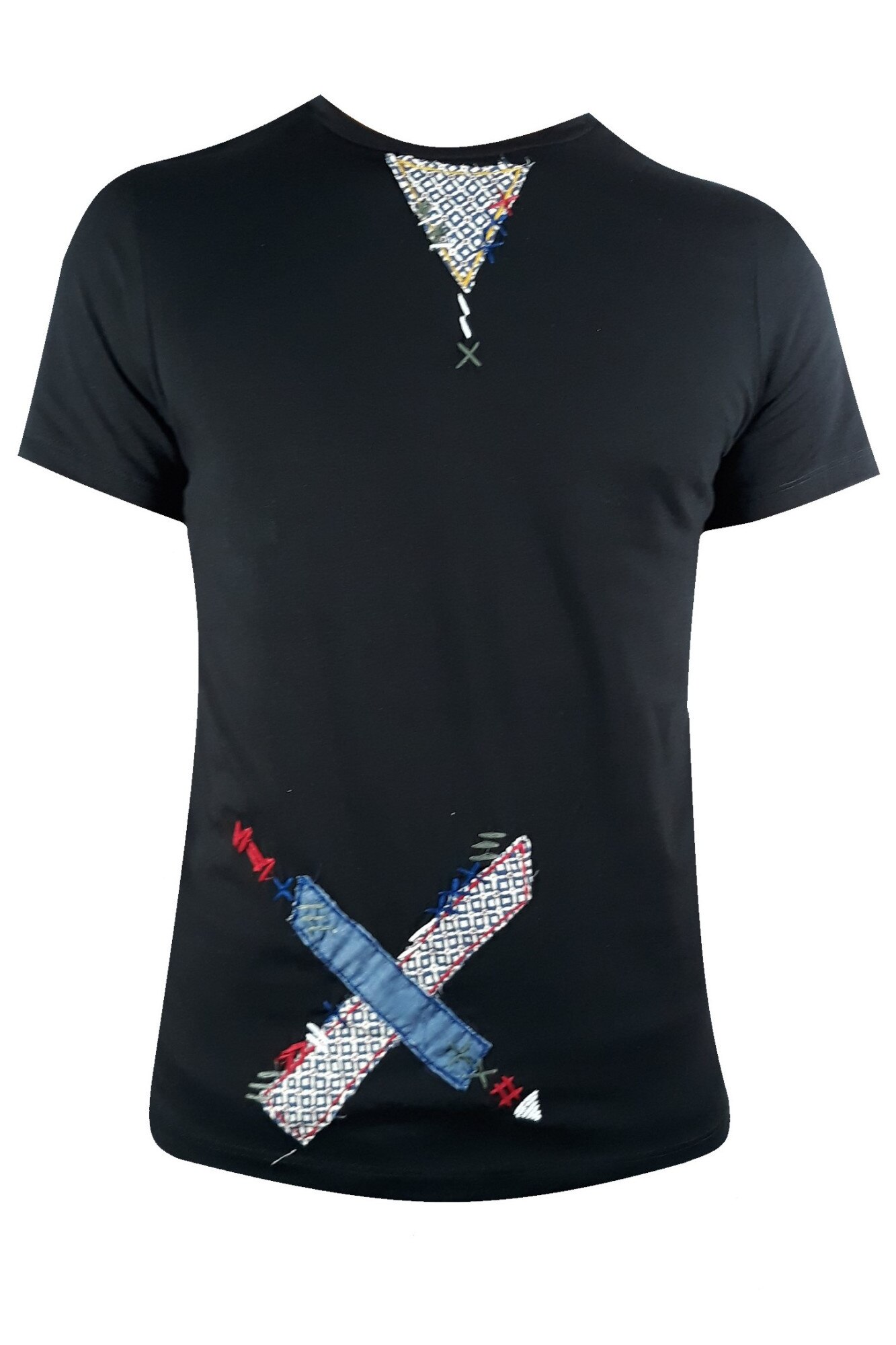 Tricou barbati, negru, cu maneca scurta