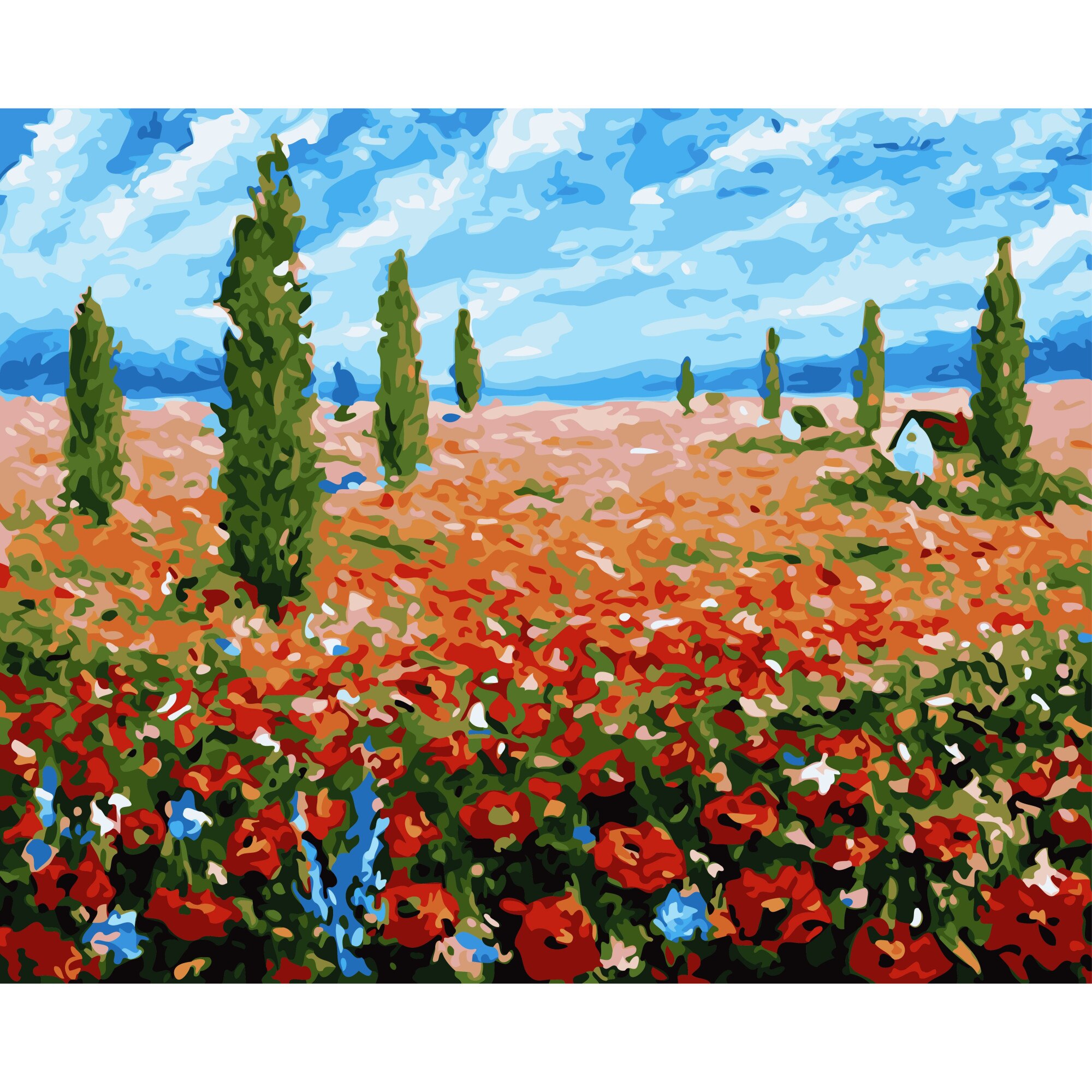 Set Pictura pe numere 40x50 cm, Panza din bumbac pe rama de lemn (PDP-1815)