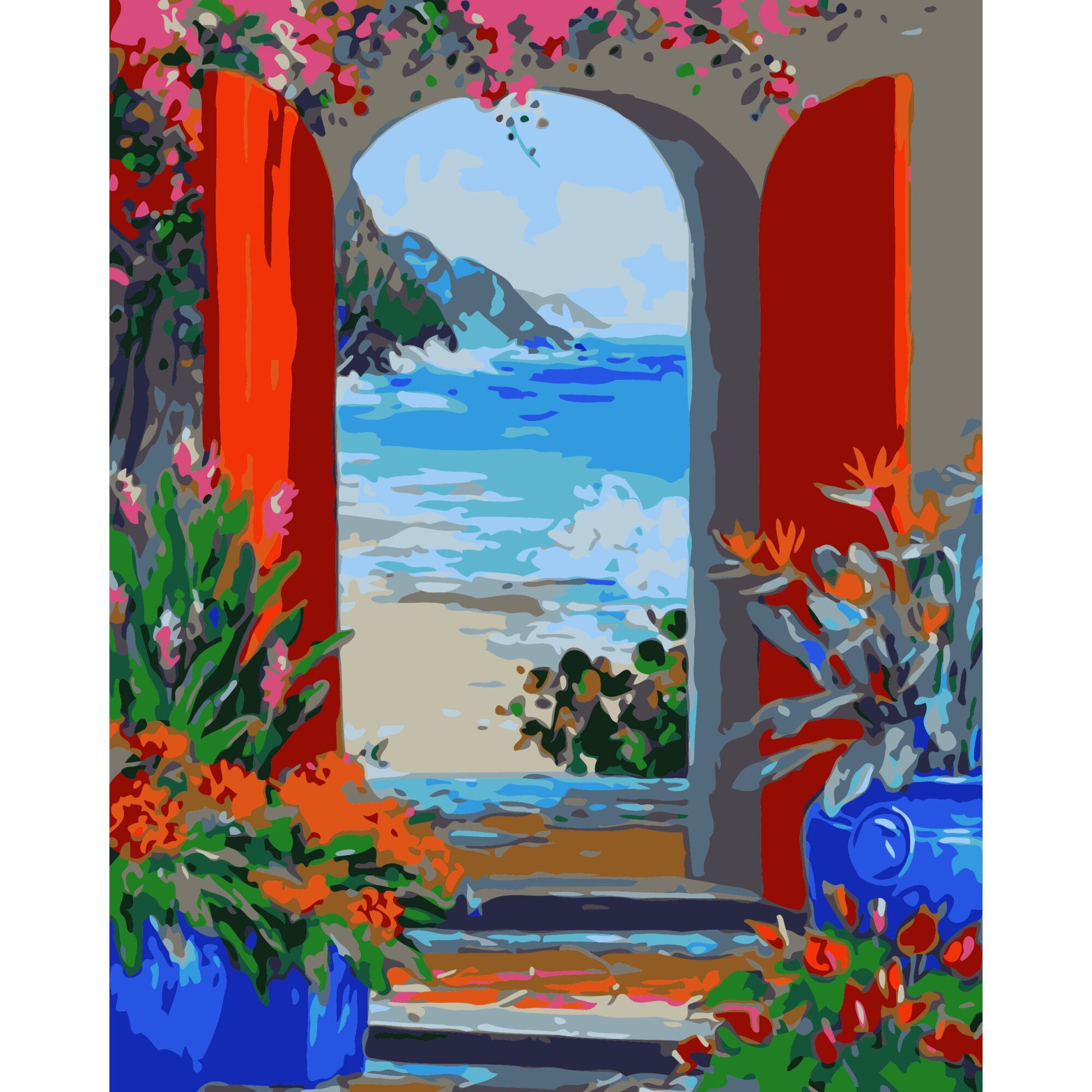 Set Pictura pe numere 40x50 cm, Panza din bumbac pe rama de lemn (PDP-2766)