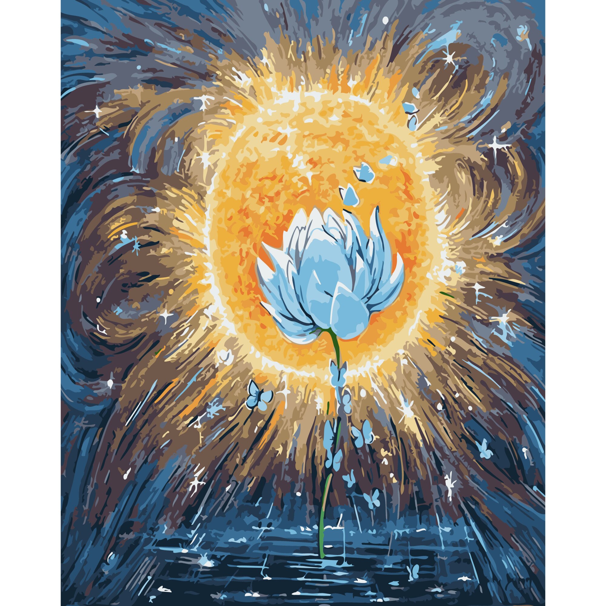 Set Pictura pe numere 40x50 cm, Panza din bumbac pe rama de lemn (PDP-1803)