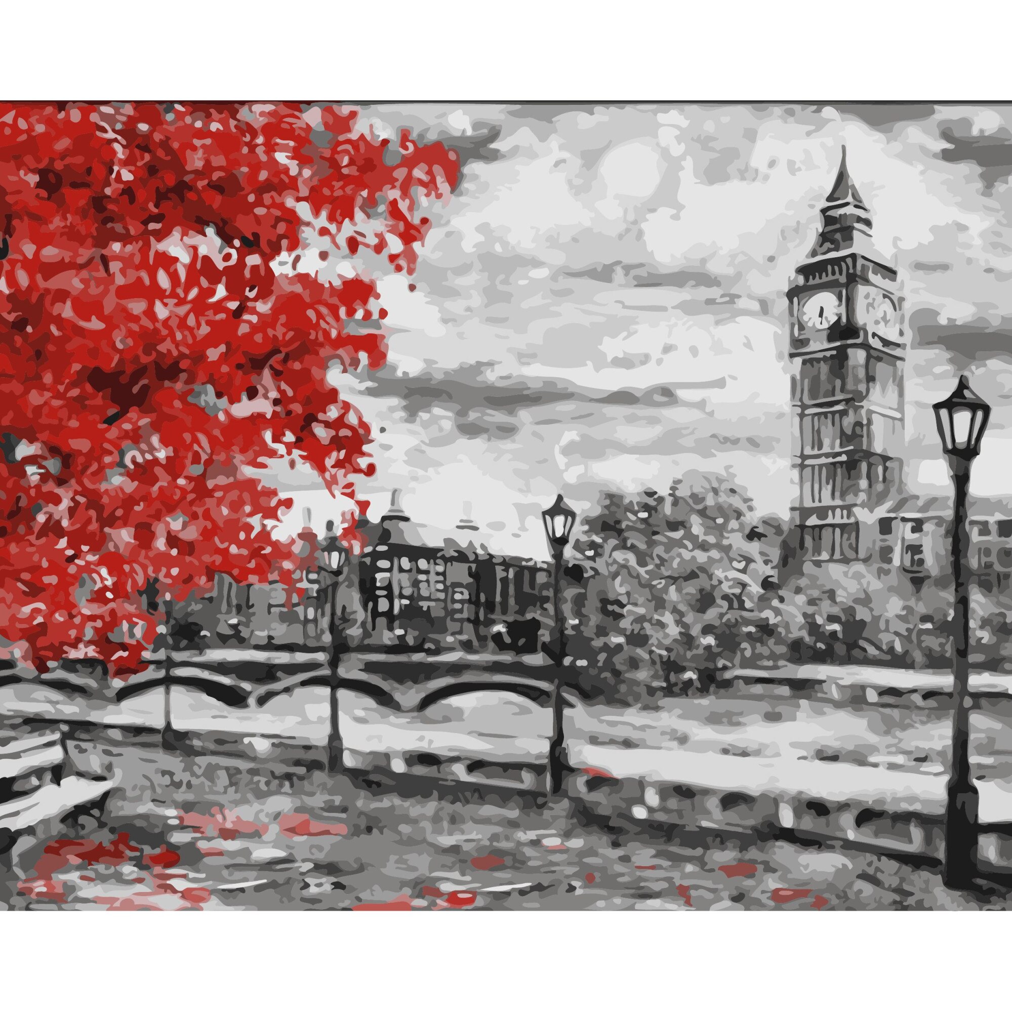 Set Pictura pe numere 40x50 cm, Panza din bumbac pe rama de lemn (PDP-2772)