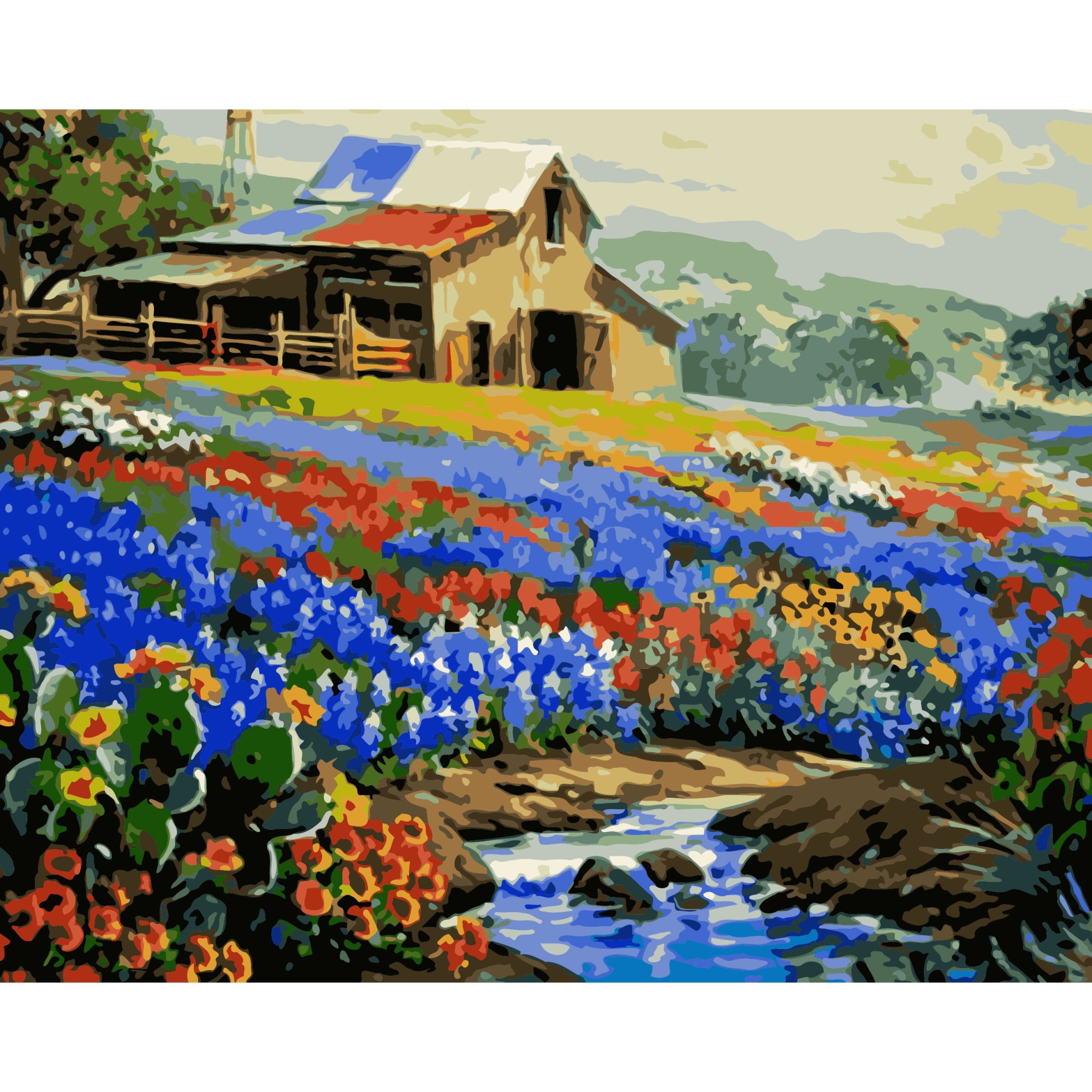 Set Pictura pe numere 40x50 cm, Panza din bumbac pe rama de lemn (PDP-2804)