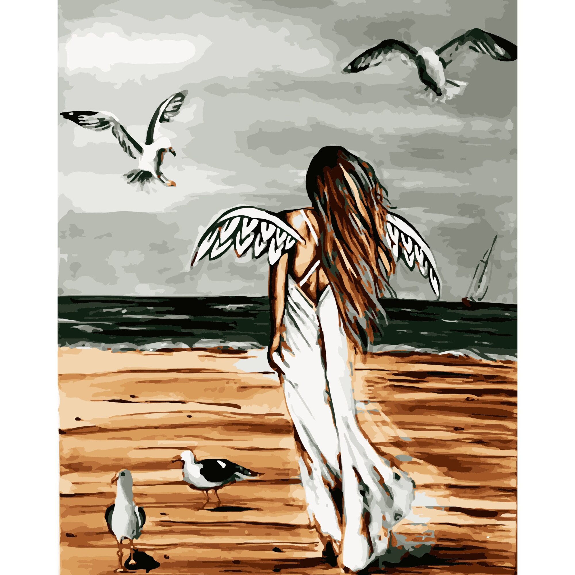 Set Pictura pe numere 40x50 cm, Panza din bumbac pe rama de lemn (PDP-2869)