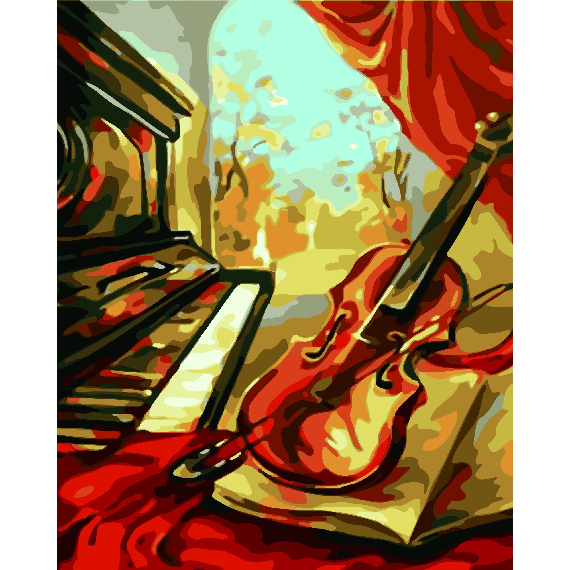 Set Pictura pe numere 40x50 cm, Panza din bumbac pe rama de lemn (PDP-2852)