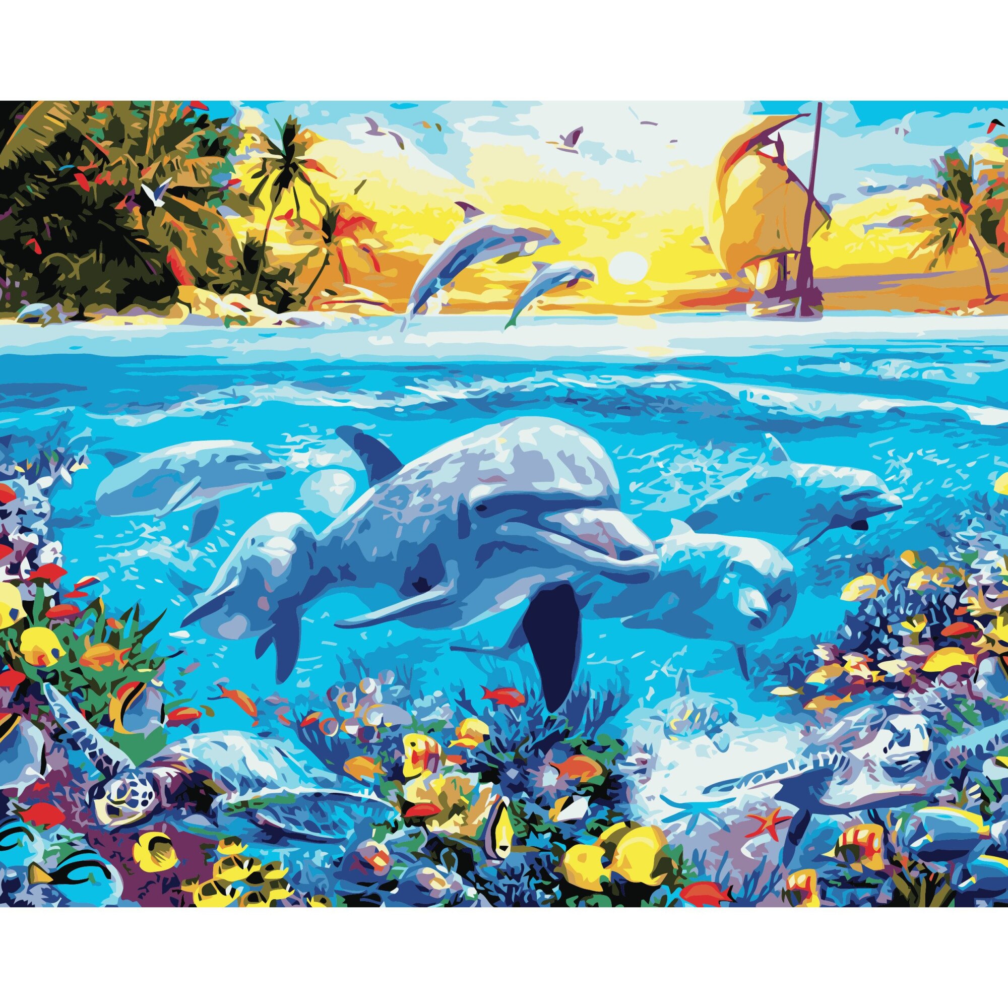 Set Pictura pe numere 40x50 cm, Panza din bumbac pe rama de lemn (PDP-2889)