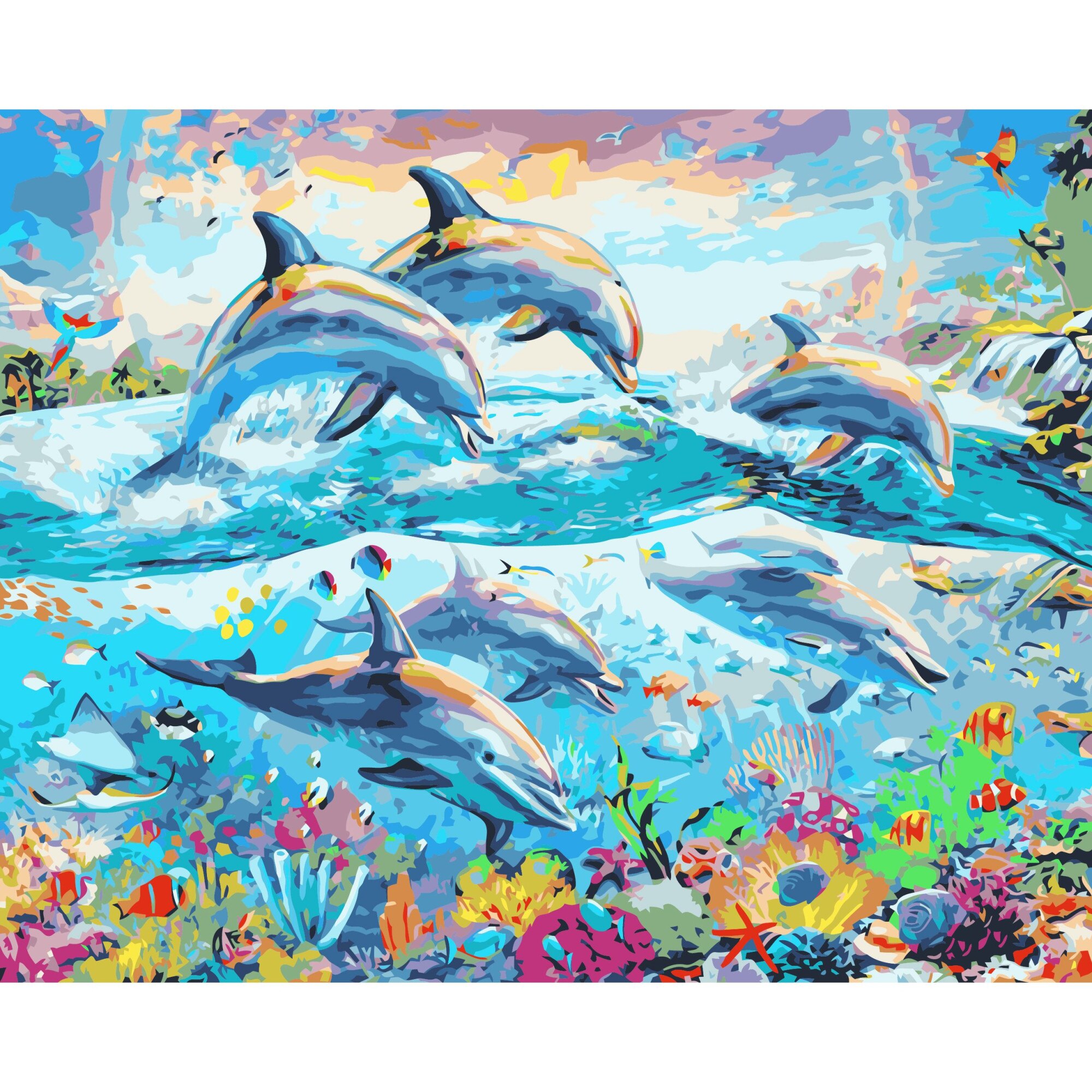 Set Pictura pe numere 40x50 cm, Panza din bumbac pe rama de lemn (PDP-2890)