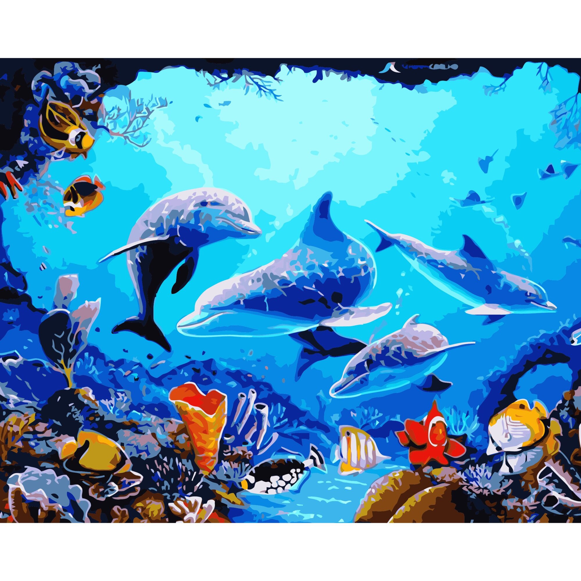 Set Pictura pe numere 40x50 cm, Panza din bumbac pe rama de lemn (PDP-2892)
