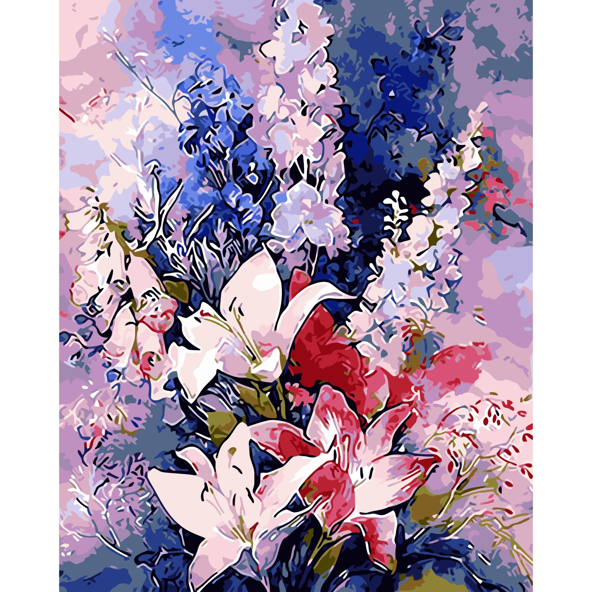 Set Pictura pe numere 90x120 cm, Panza din bumbac (PDP-1933), fara rama