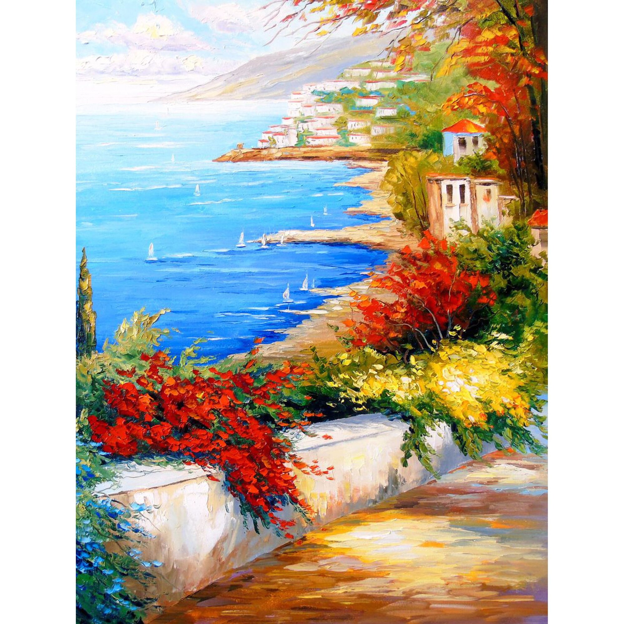 Set Pictura pe numere 40x50 cm, Panza din bumbac pe rama de lemn (PDP-1886)