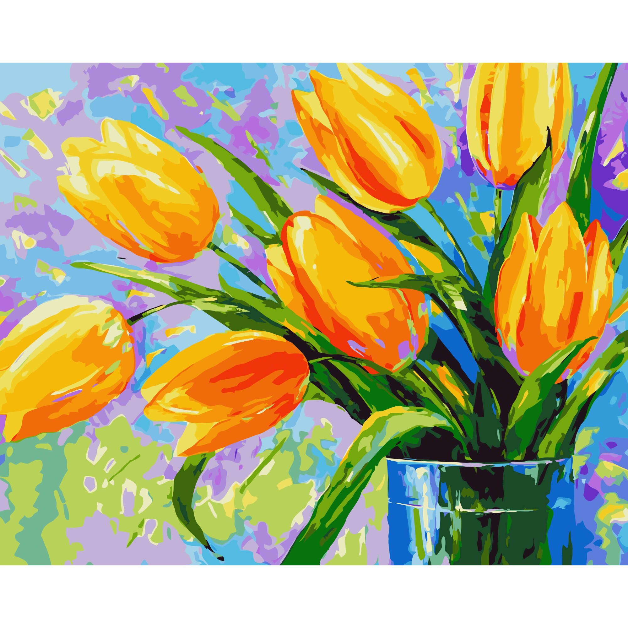 Set Pictura pe numere 80x100 cm, Panza din bumbac (PDP-2014), fara rama