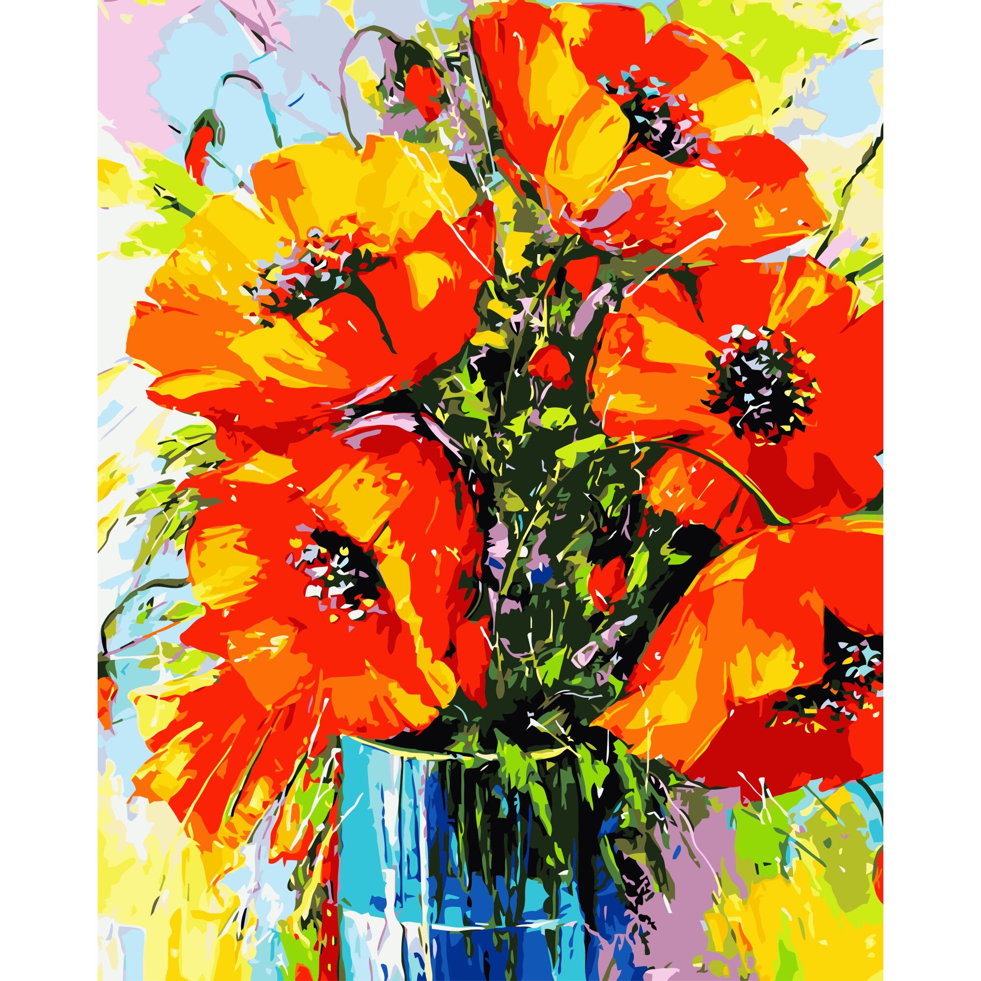 Set Pictura pe numere 40x50 cm, Panza din bumbac pe rama de lemn (PDP-2058)