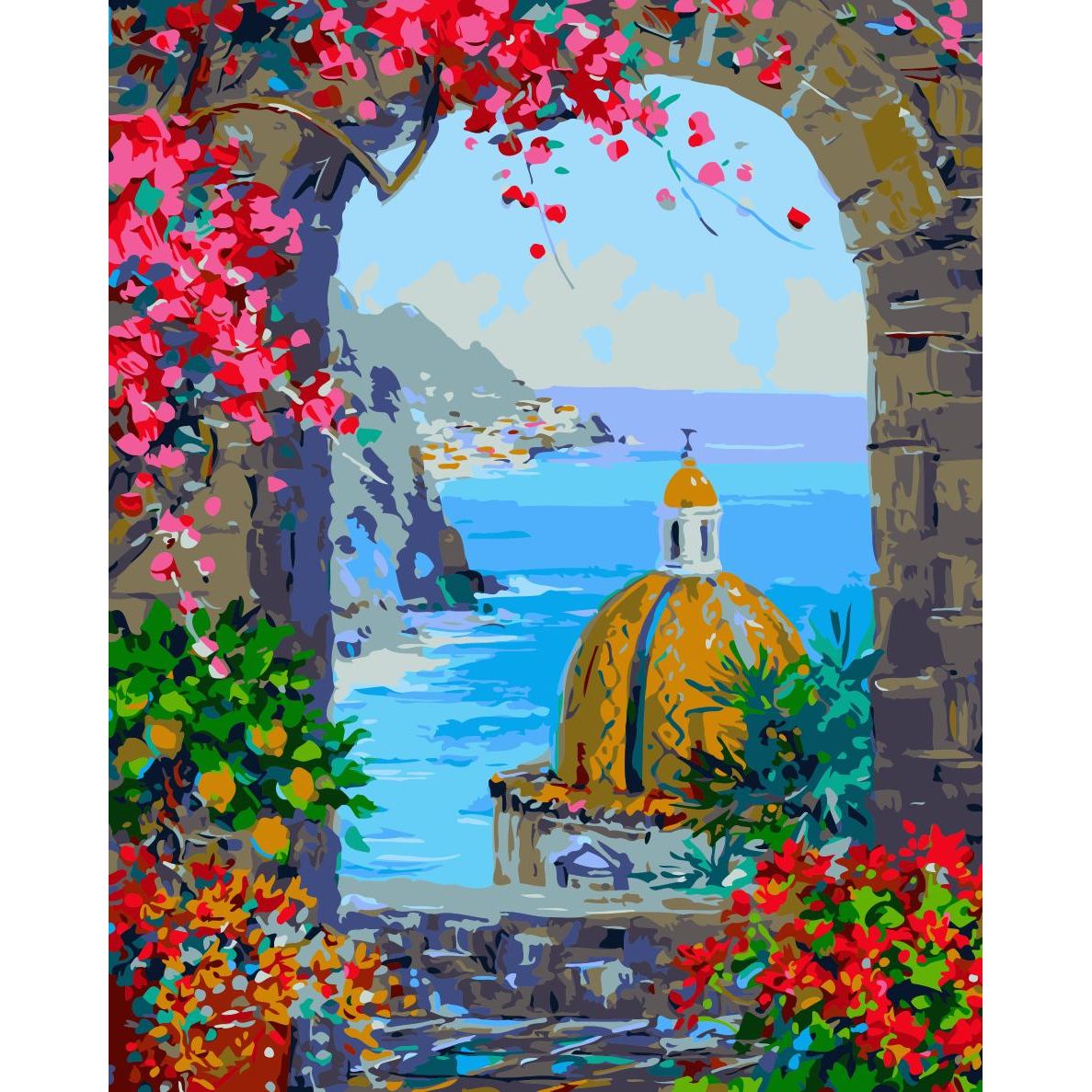 Set Pictura pe numere 40x50 cm, Panza din bumbac pe rama de lemn (PDP-1989)