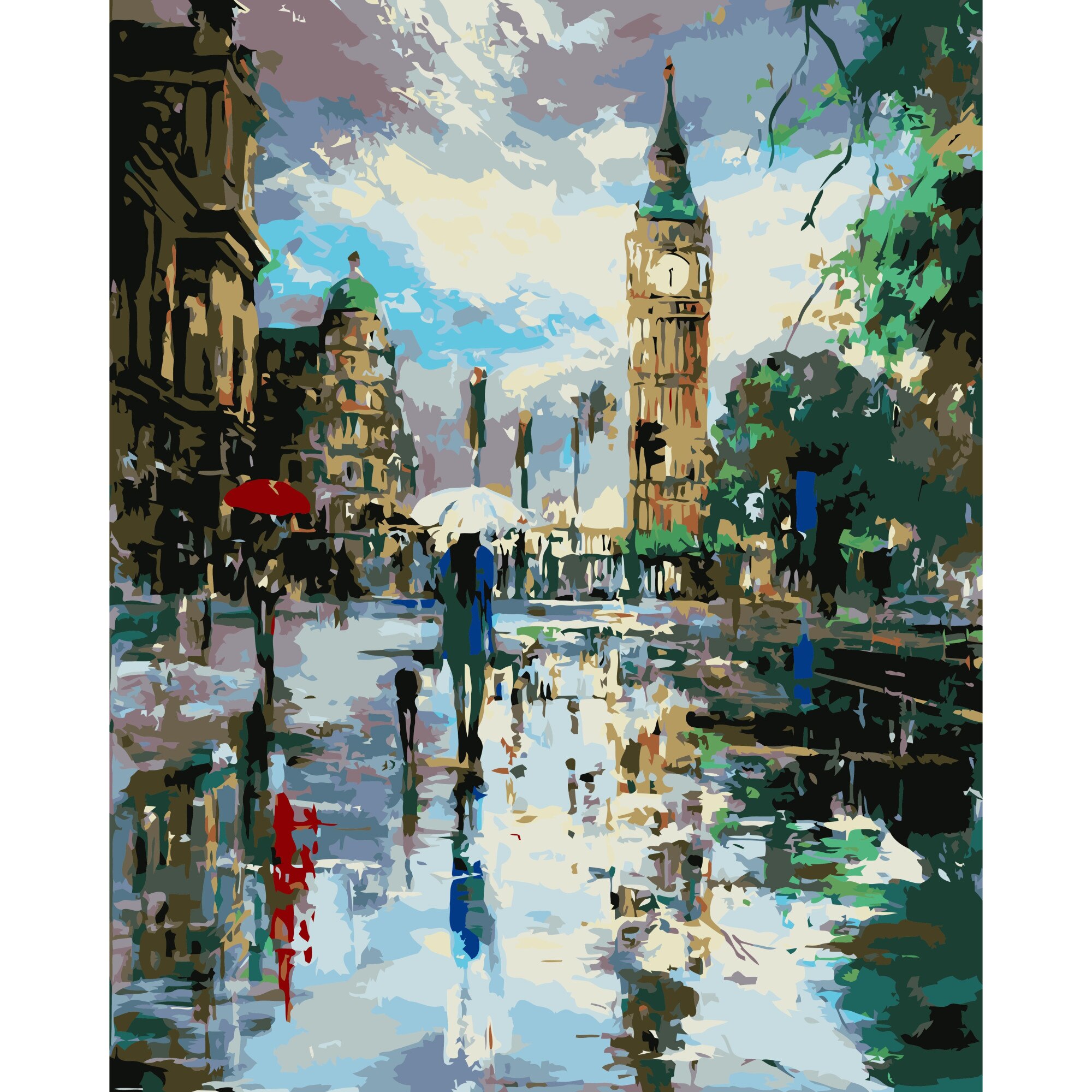 Set Pictura pe numere 80x100 cm, Panza din bumbac (PDP-2119), fara rama