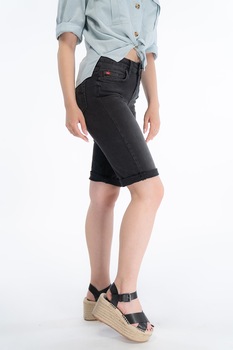 Lee Cooper, Pantaloni scurti de denim cu talie medie, Negru, 29 Lee Cooper, Pantaloni scurti de denim cu talie medie, Negru, 29