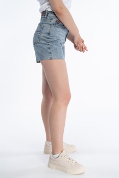 Lee Cooper, Pantaloni scurti de denim cu terminatie franjurata, Albastru deschis, 28 Lee Cooper, Pantaloni scurti de denim cu terminatie franjurata, Albastru deschis, 28