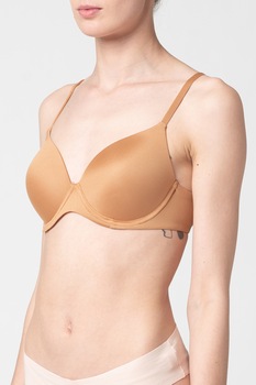 Hunkemoller, Sutien clasic cu burete, din material fin, Maro camel Hunkemoller, Sutien clasic cu burete, din material fin, Maro camel