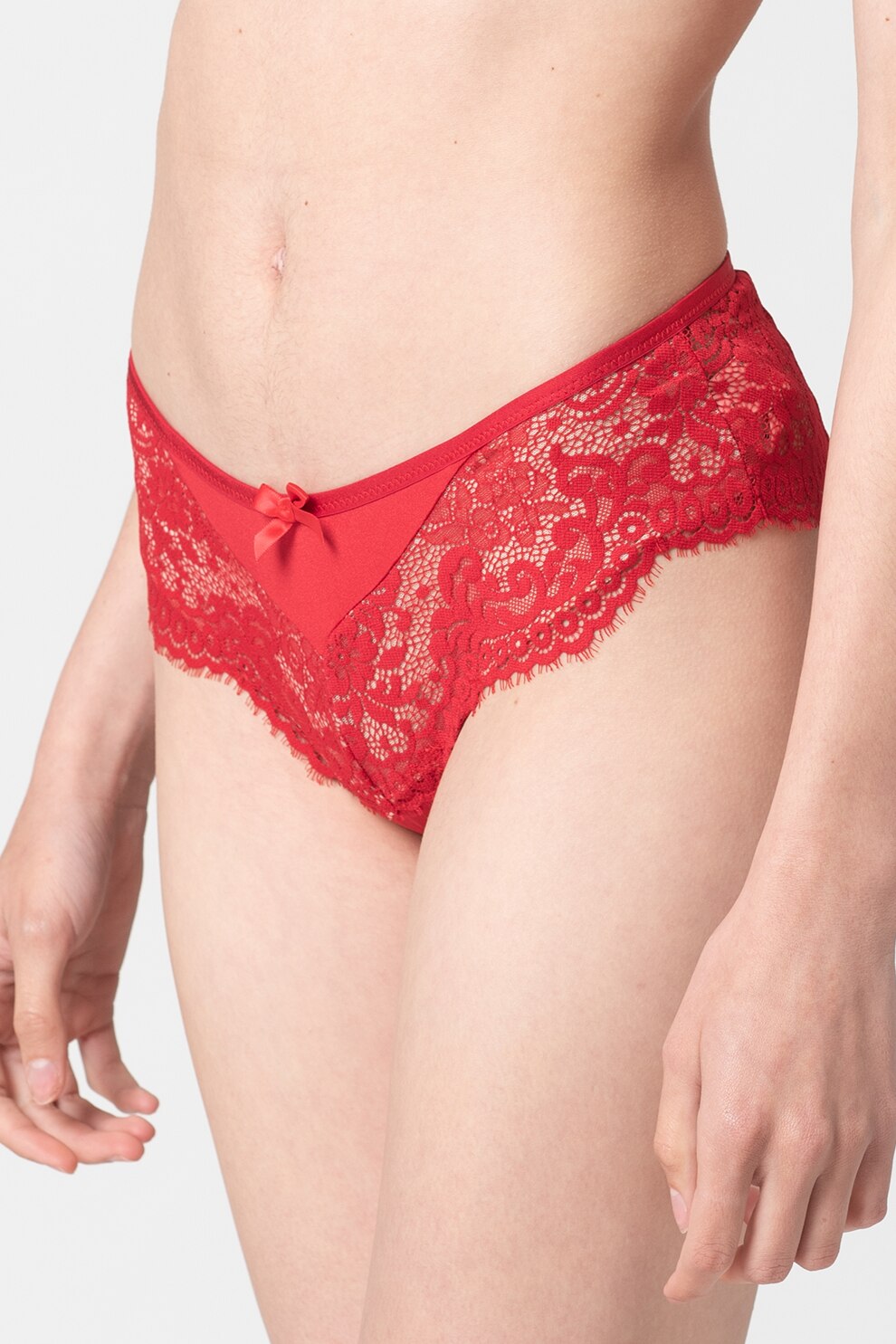 Hunkemoller, Chiloti hipster brazilieni cu garnituri de dantela Cardi, Rosu