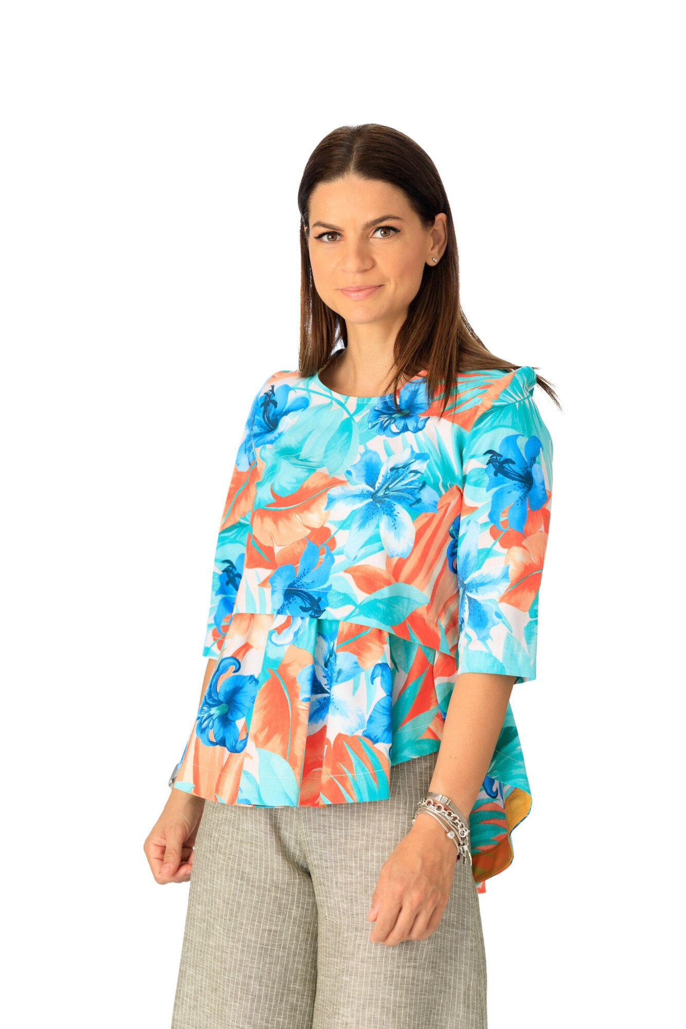 Bluza din bumbac, Giorgal, Elsa, cu volan