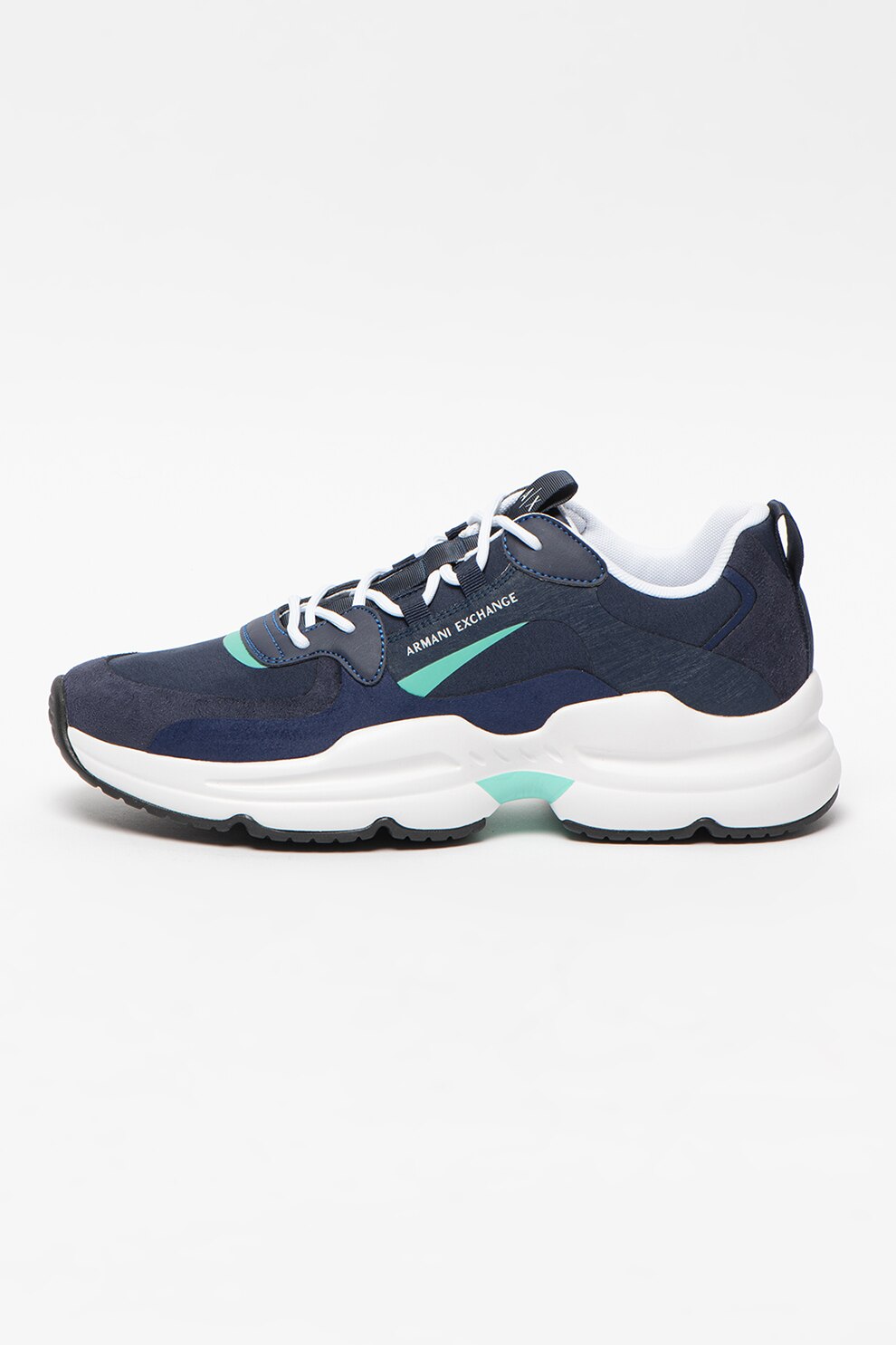 ARMANI EXCHANGE, Pantofi sport de piele ecologica si material textil