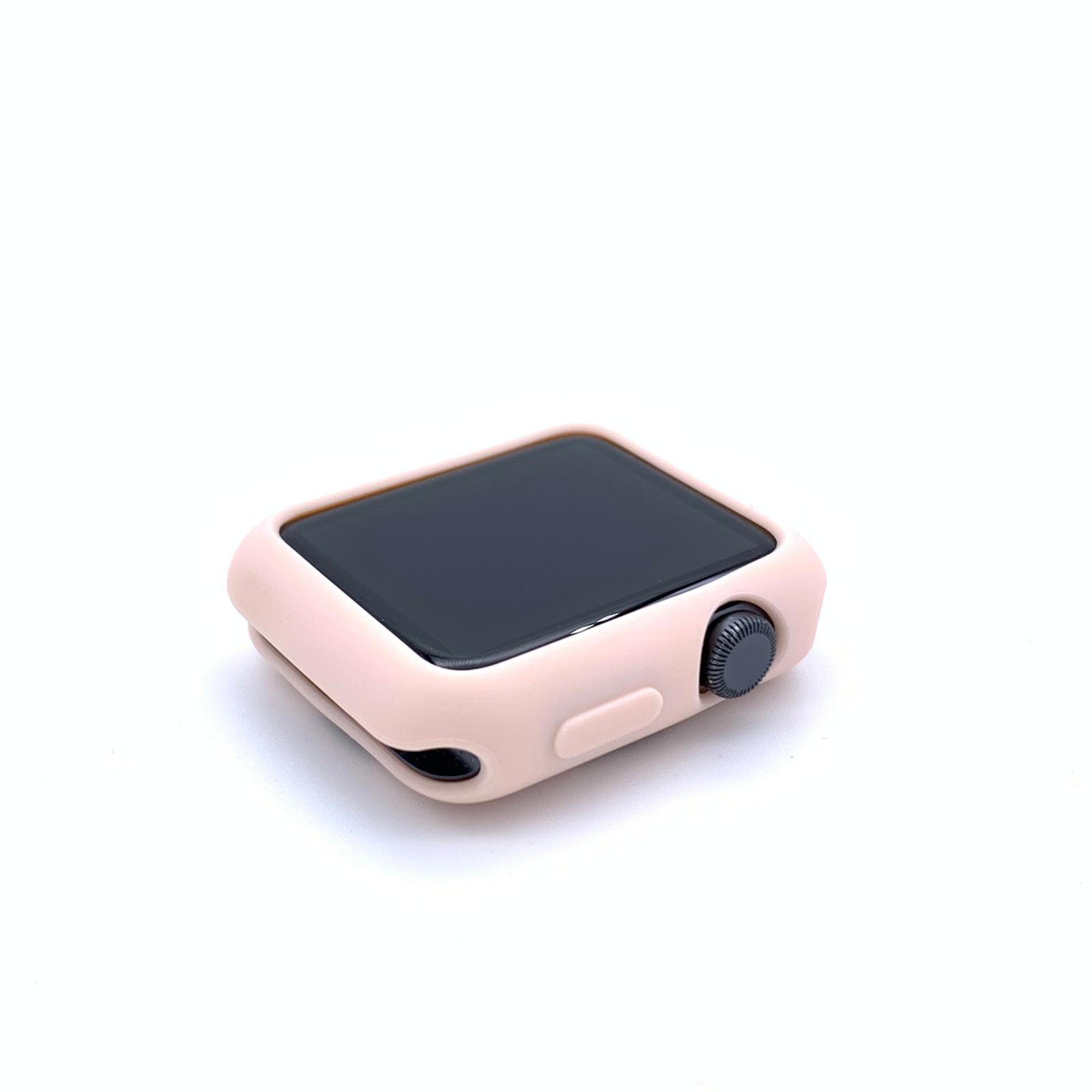 Husa Silicon pentru Apple Watch Seria 1, 2, 3, 4, 5, 6, SE 44mm Roz