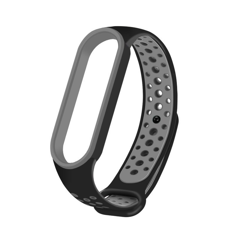 Curea pentru Xiaomi Mi Band 5, Dots, Negru/Gri
