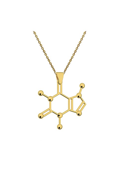 Lant cu pandantiv cafeina, Coriolan, aur galben 14K, 42-45 cm