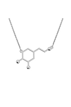 Lant cu pandantiv dopamina, Coriolan, aur alb 14K, 42-45 cm
