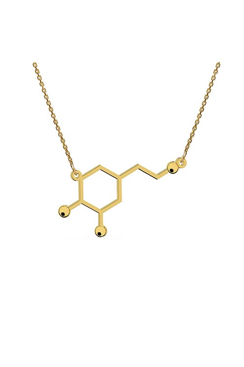 Lant cu pandantiv dopamina, Coriolan, aur galben 14K, 42-45 cm