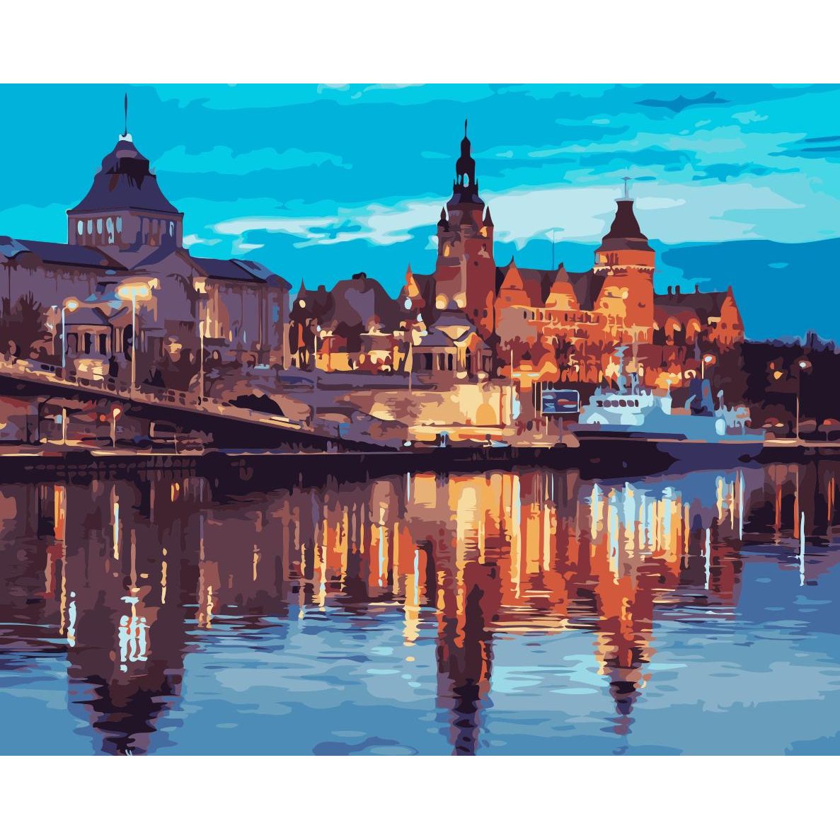 Set Pictura pe numere 40x50 cm, Panza din bumbac pe rama de lemn (PDP-2009)