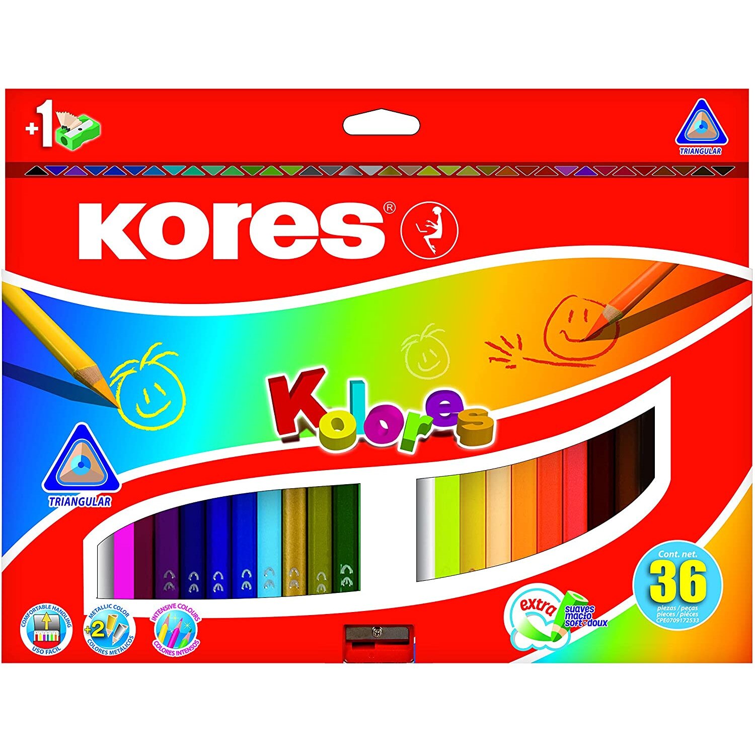 Set creioane colorate Kores, 36 bucati