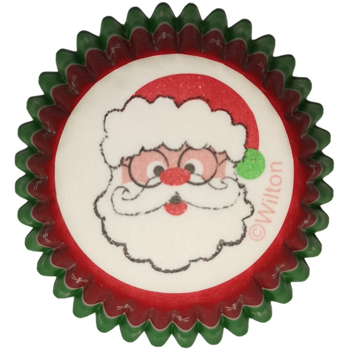 Комплект хартиени форми за мъфини с Дядо Коледа, Wilton, 100 бр