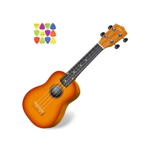 Set Ukulele Classic Cantabile US-100 SB Sopran-Sunburst + 12 Pene