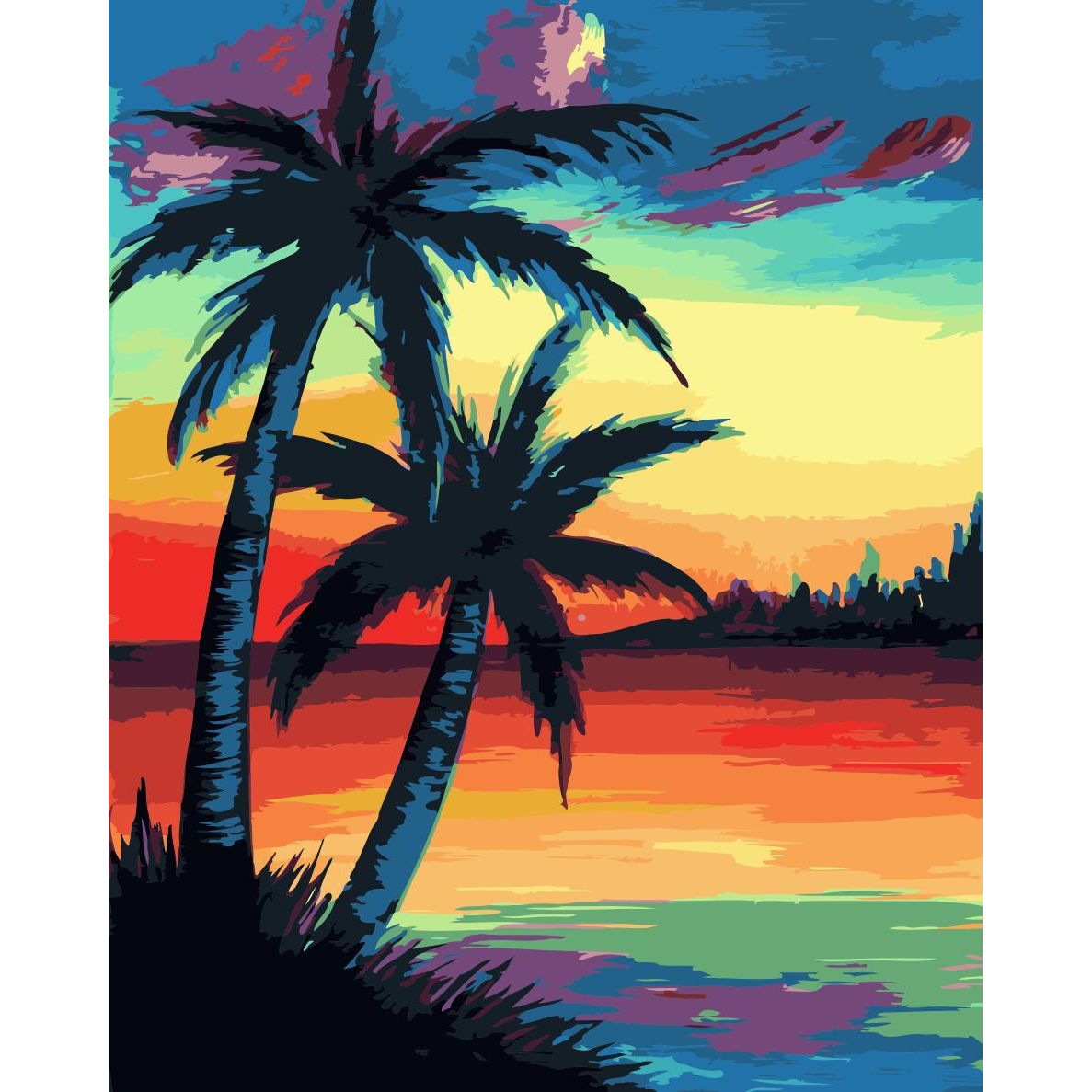 Set Pictura pe numere 40x50 cm, Panza din bumbac pe rama de lemn (PDP-2008)