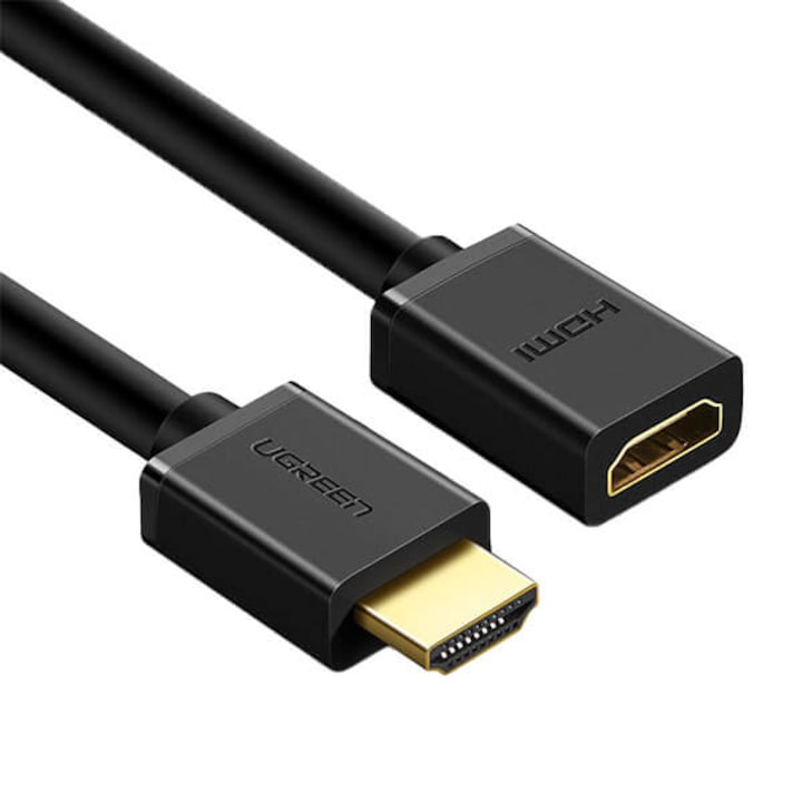 Cablu Adaptor HDMI Mama - HDMI Tata, Ugreen HD107, 4K @60Hz, 30AWG, Negru - 3 m