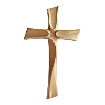 Cruce decorativa cu model rotunjit, bronz, 24x15cm, auriu, GRS-AF05 Cruce decorativa cu model rotunjit, bronz, 24x15cm, auriu, GRS-AF05