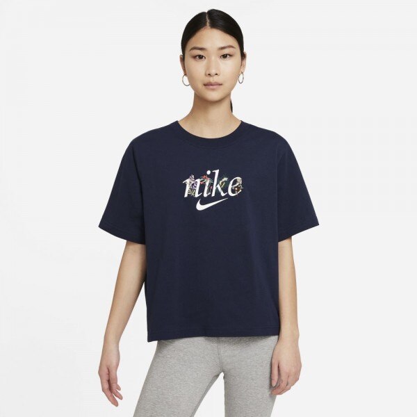Tricou Nike w nsw tee boxy nature, XS INTL, Albastru