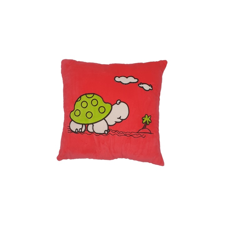 Perna decorativa desene colorate 35 x 35 cm, Nichita Impex, broasca testoasa