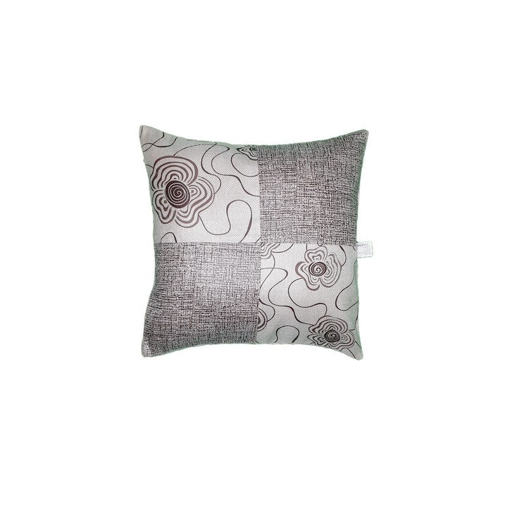 Perna decorativa gri 40 x 40 cm, Nichita Impex, flori