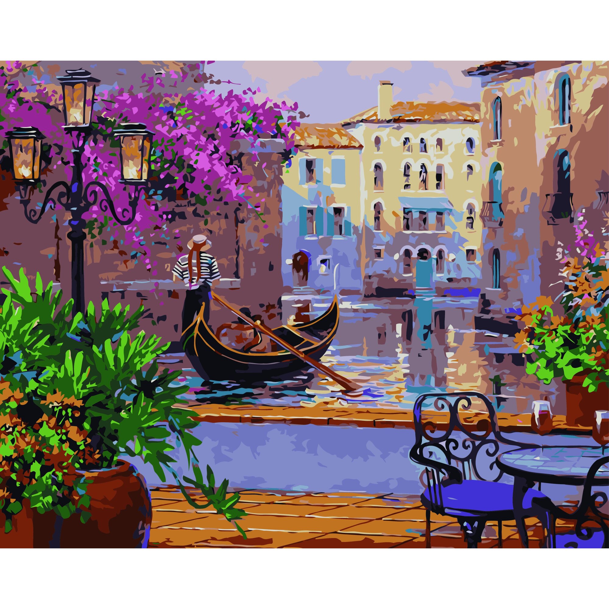 Set Pictura pe numere 90x120 cm, Panza din bumbac (PDP-2241), fara rama