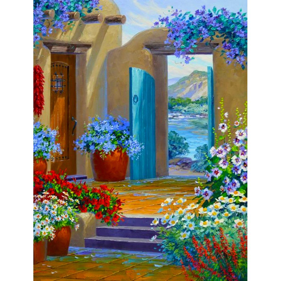 Set Pictura pe numere 70x90 cm, Panza din bumbac (PDP-2208), fara rama