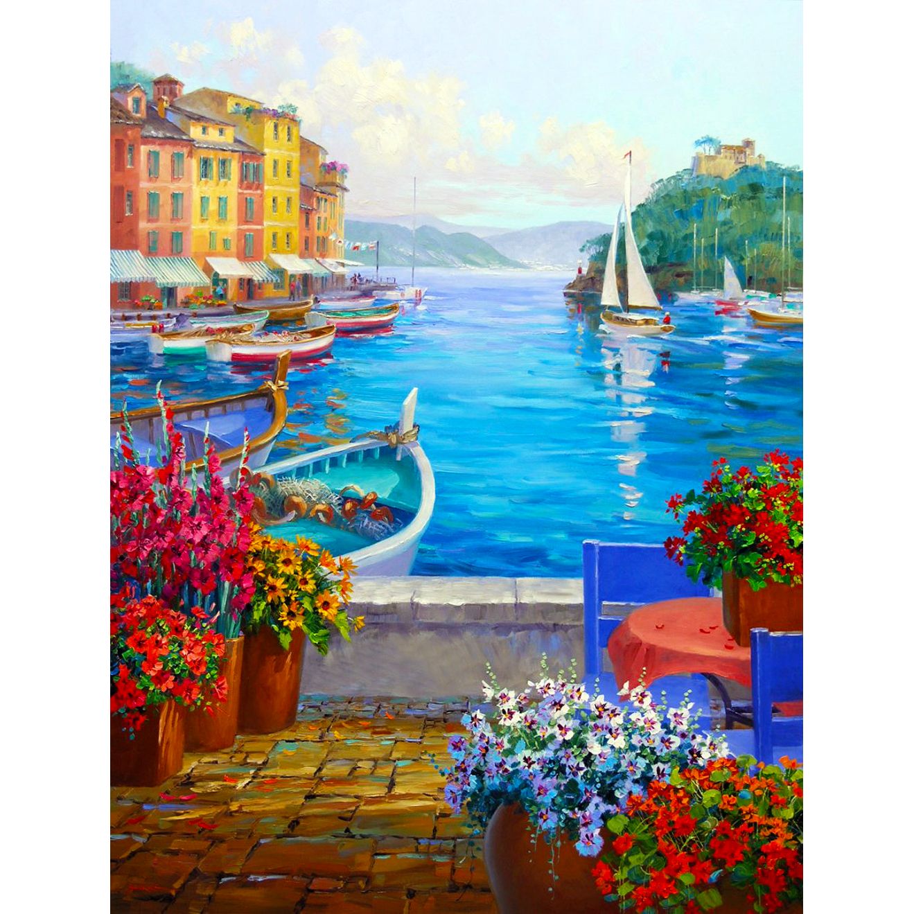 Set Pictura pe numere 80x100 cm, Panza din bumbac (PDP-2203), fara rama