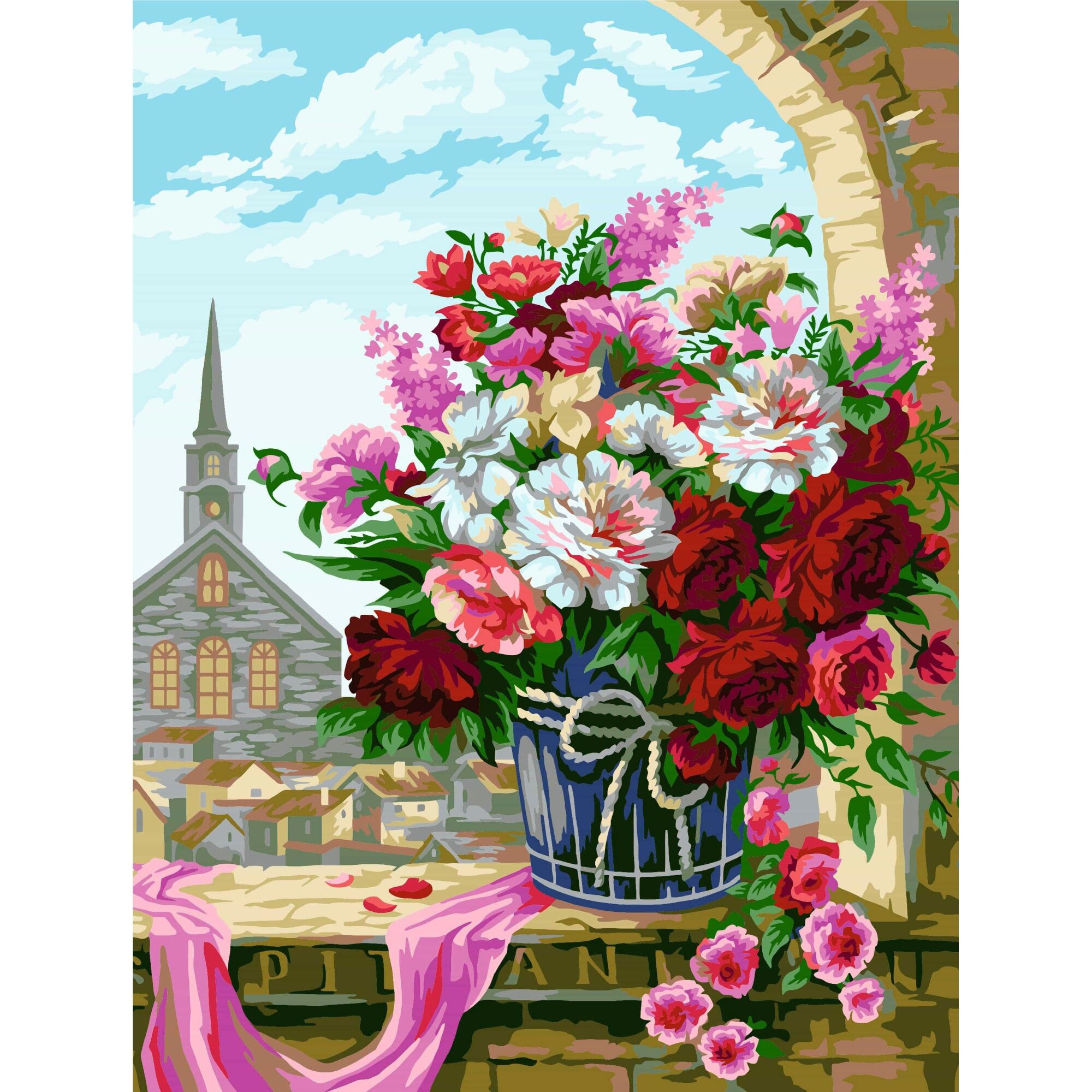 Set Pictura pe numere 70x90 cm, Panza din bumbac (PDP-2504), fara rama