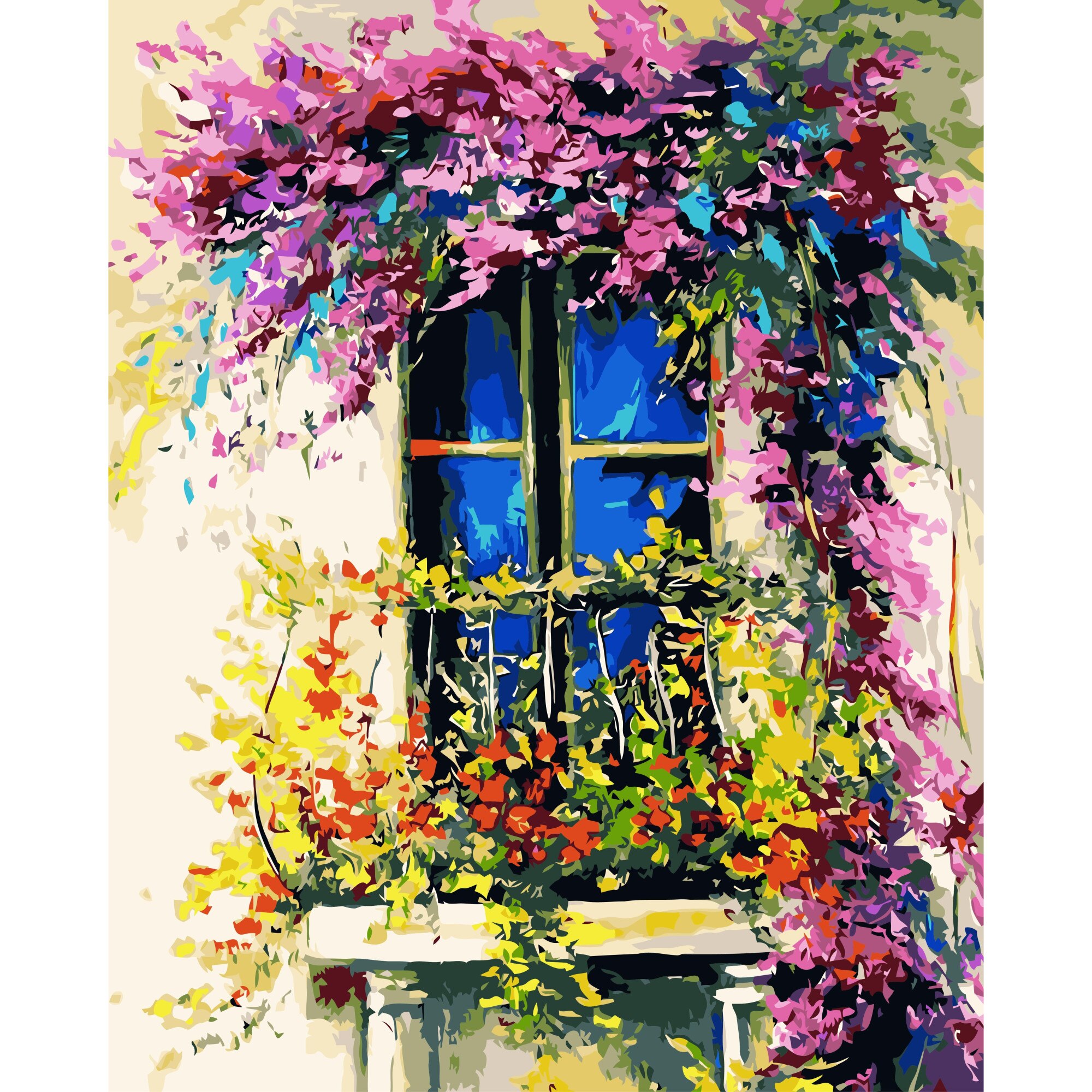 Set Pictura pe numere 70x90 cm, Panza din bumbac (PDP-2143), fara rama