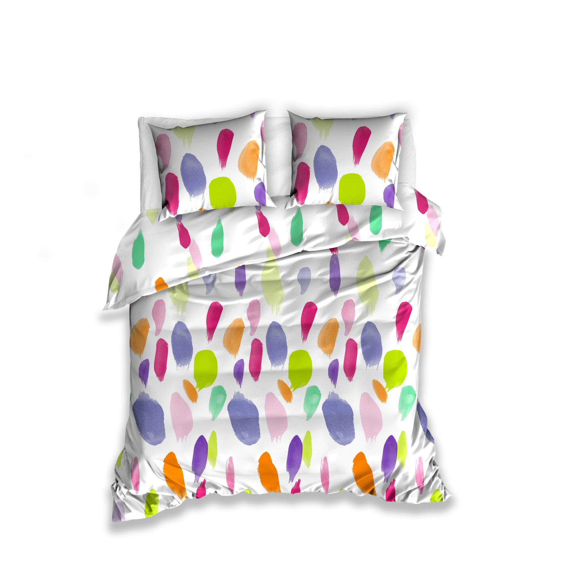 Lenjerie de pat 2 persoane, PANELS, bumbac satinat, multicolor, 160x200 cm