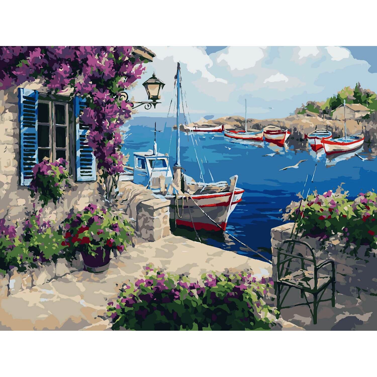 Set Pictura pe numere 90x120 cm, Panza din bumbac (PDP-2186), fara rama