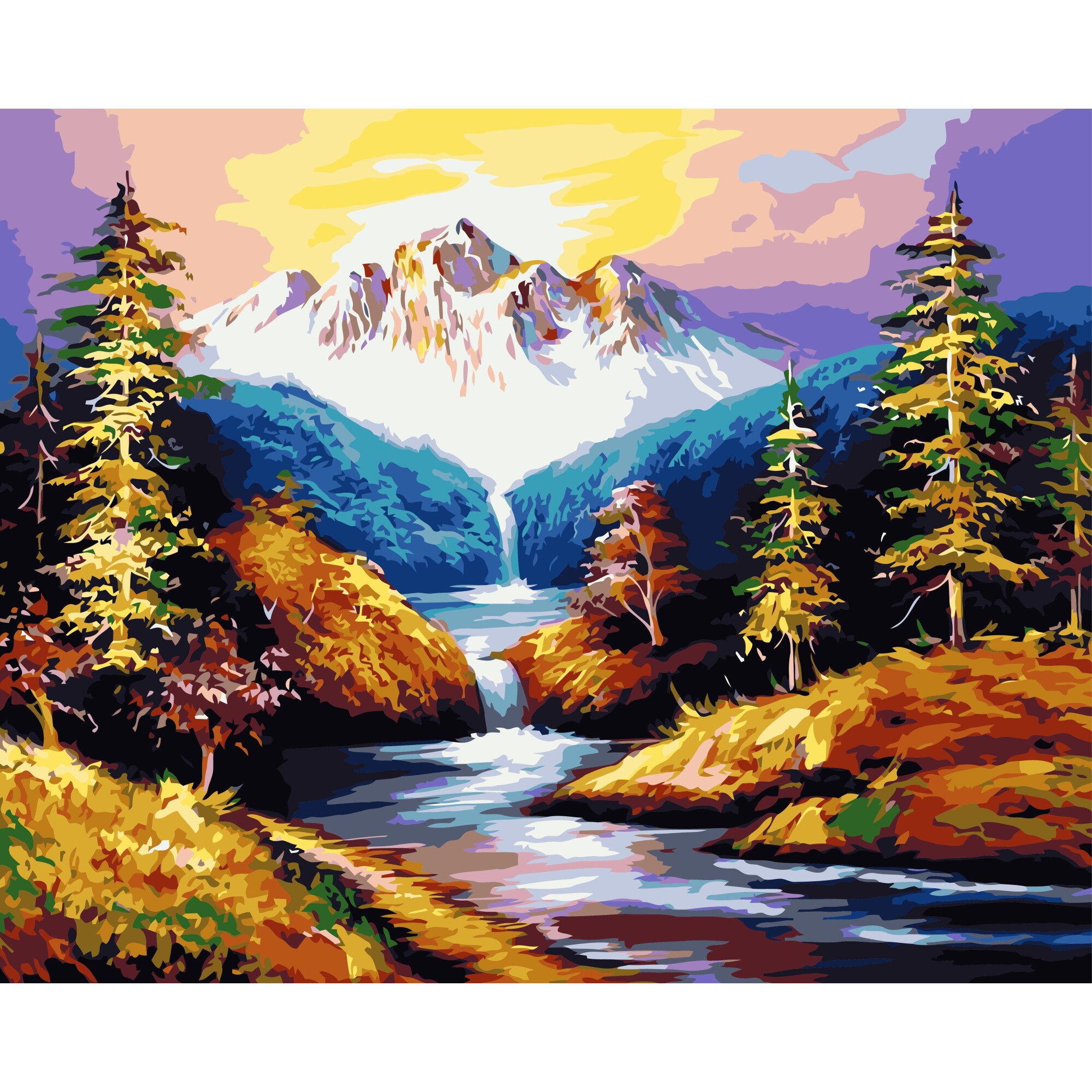 Set Pictura pe numere 90x120 cm, Panza din bumbac (PDP-2173), fara rama